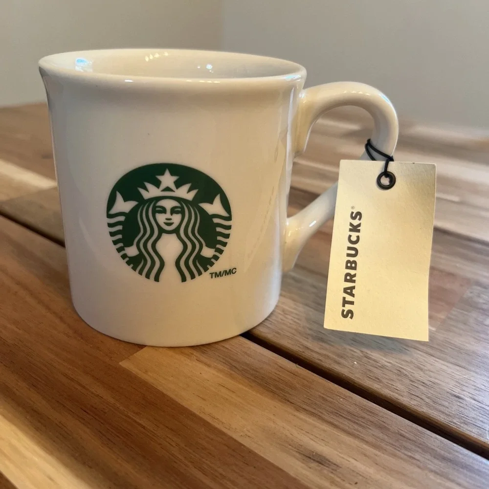 2013 Starbucks Coffee Mug Made in USA Siren Mermaid Logo Large 14oz D Handle